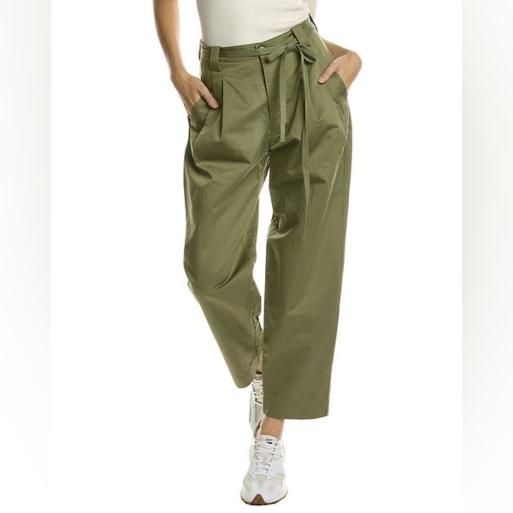 A.L.C‎ Green Trousers Waist Tie Pants Size 8